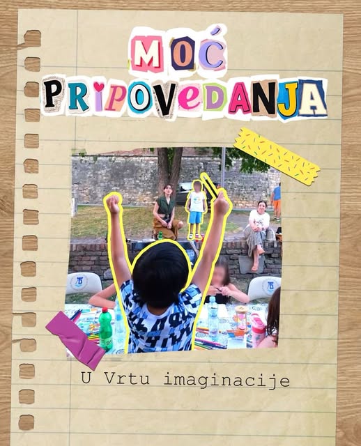 Autorski kolažni plakat Moć pripovedanja iz Vrta imaginacije